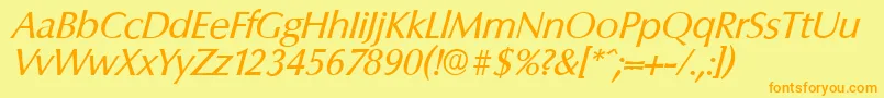 ColumbiaserialItalic Font – Orange Fonts on Yellow Background