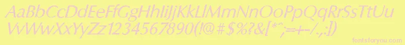 ColumbiaserialItalic Font – Pink Fonts on Yellow Background