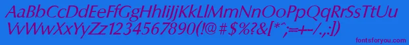 ColumbiaserialItalic Font – Purple Fonts on Blue Background