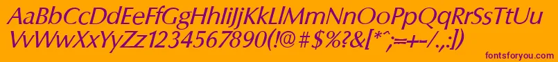 ColumbiaserialItalic Font – Purple Fonts on Orange Background