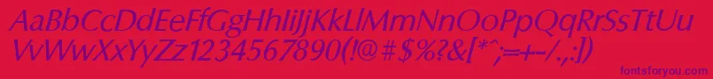 ColumbiaserialItalic Font – Purple Fonts on Red Background