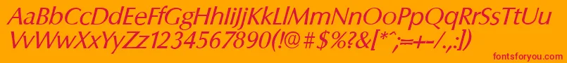 ColumbiaserialItalic Font – Red Fonts on Orange Background