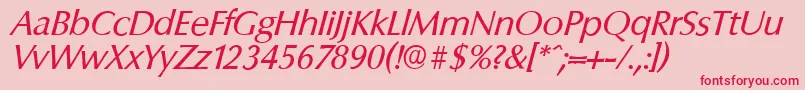 ColumbiaserialItalic Font – Red Fonts on Pink Background