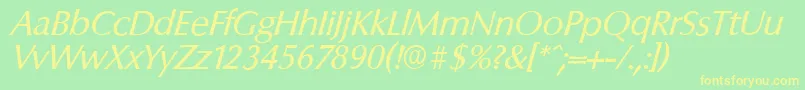 ColumbiaserialItalic Font – Yellow Fonts on Green Background