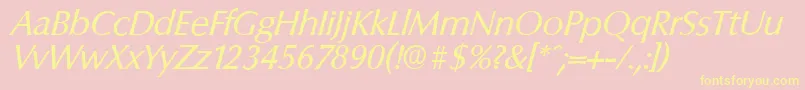 ColumbiaserialItalic Font – Yellow Fonts on Pink Background