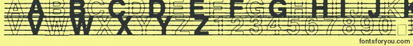 フォントDistractedMusician – 黒い文字の黄色い背景