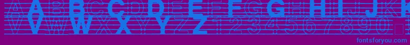 DistractedMusician-Schriftart – Blaue Schriften auf violettem Hintergrund