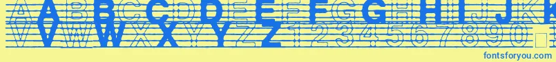 DistractedMusician-fontti – siniset fontit keltaisella taustalla
