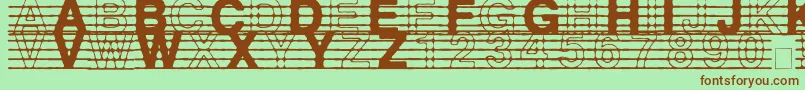 Шрифт DistractedMusician – коричневые шрифты на зелёном фоне