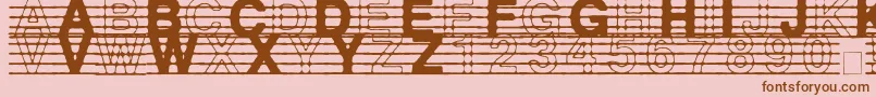 DistractedMusician-fontti – ruskeat fontit vaaleanpunaisella taustalla