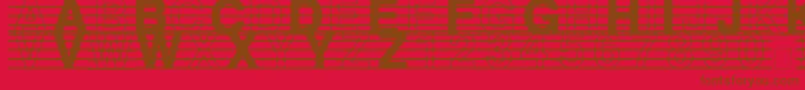 フォントDistractedMusician – 赤い背景に茶色の文字