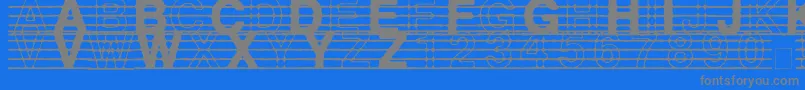 フォントDistractedMusician – 青い背景に灰色の文字