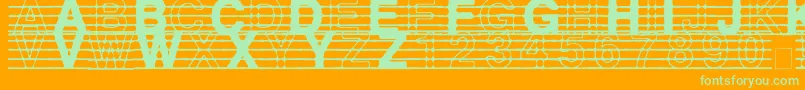 DistractedMusician Font – Green Fonts on Orange Background