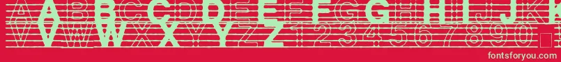 フォントDistractedMusician – 赤い背景に緑の文字