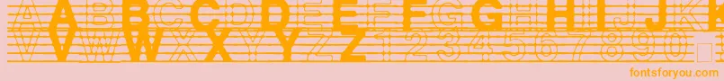 DistractedMusician-fontti – oranssit fontit vaaleanpunaisella taustalla
