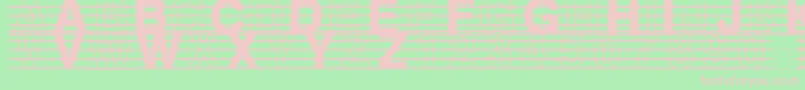 フォントDistractedMusician – 緑の背景にピンクのフォント