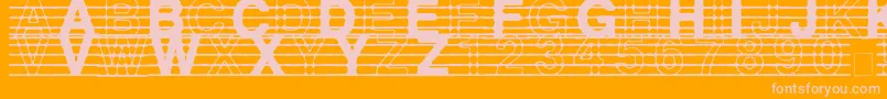 フォントDistractedMusician – オレンジの背景にピンクのフォント