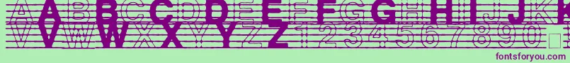 フォントDistractedMusician – 緑の背景に紫のフォント