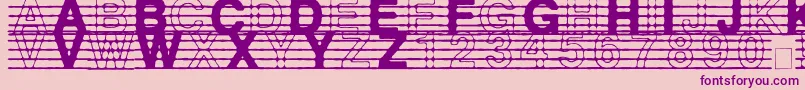 DistractedMusician-fontti – violetit fontit vaaleanpunaisella taustalla