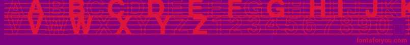 フォントDistractedMusician – 紫の背景に赤い文字