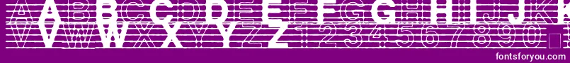 DistractedMusician-fontti – valkoiset fontit violetilla taustalla