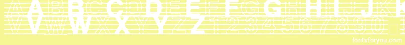 DistractedMusician-fontti – valkoiset fontit keltaisella taustalla