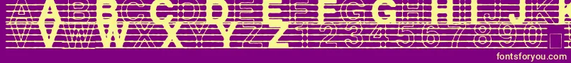 DistractedMusician-fontti – keltaiset fontit violetilla taustalla
