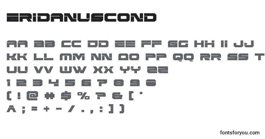 A fonte Eridanuscond – alfabeto, números, caracteres especiais