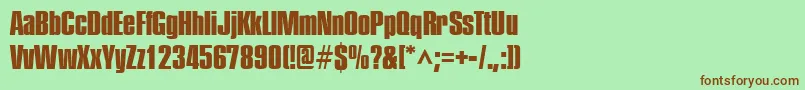 PledgeHeavy Font – Brown Fonts on Green Background