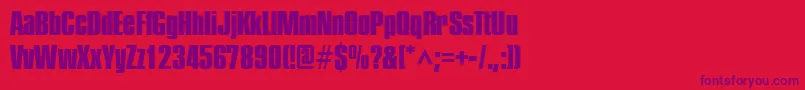 PledgeHeavy Font – Purple Fonts on Red Background