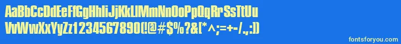 PledgeHeavy Font – Yellow Fonts on Blue Background