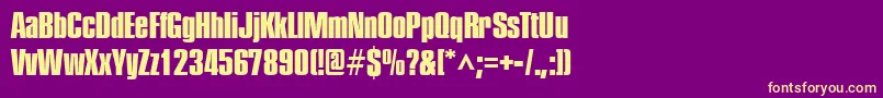 PledgeHeavy Font – Yellow Fonts on Purple Background