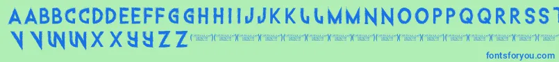 Intothegatorpit Font – Blue Fonts on Green Background