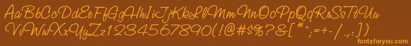 Studioscripttt Font – Orange Fonts on Brown Background