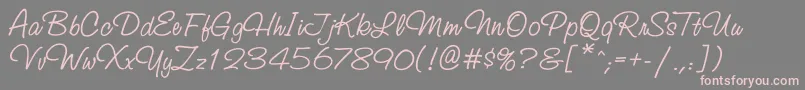 Fonte Studioscripttt – fontes rosa em um fundo cinza