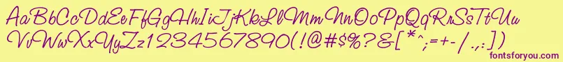 Studioscripttt Font – Purple Fonts on Yellow Background