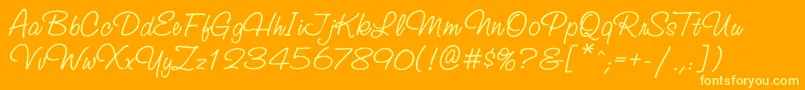 Studioscripttt Font – Yellow Fonts on Orange Background