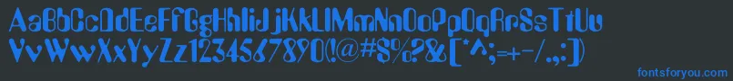 AmeliaNormal Font – Blue Fonts on Black Background