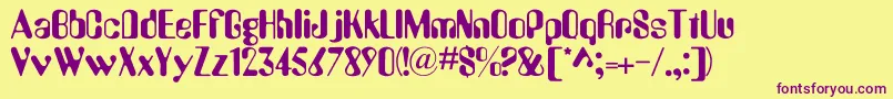 AmeliaNormal Font – Purple Fonts on Yellow Background