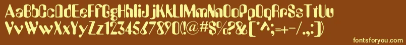 AmeliaNormal Font – Yellow Fonts on Brown Background