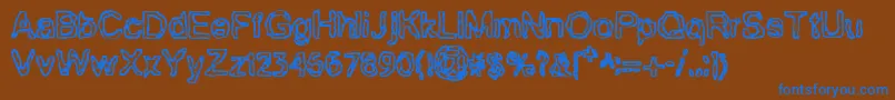 BnGillian Font – Blue Fonts on Brown Background