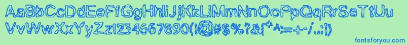 BnGillian Font – Blue Fonts on Green Background