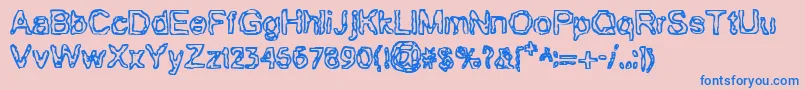 BnGillian Font – Blue Fonts on Pink Background
