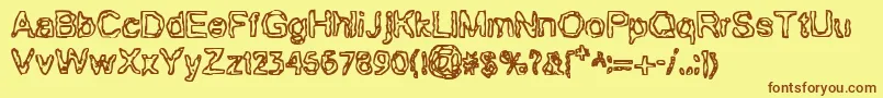 BnGillian Font – Brown Fonts on Yellow Background