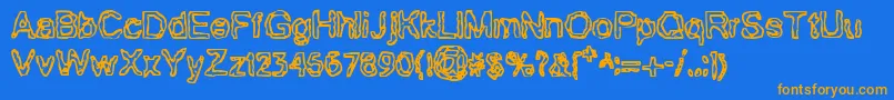 BnGillian Font – Orange Fonts on Blue Background