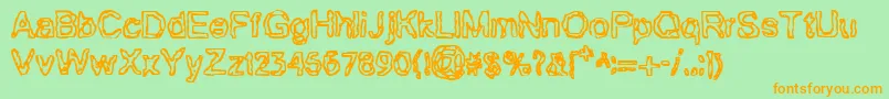 BnGillian-Schriftart – Orangefarbene Schriften auf grünem Hintergrund