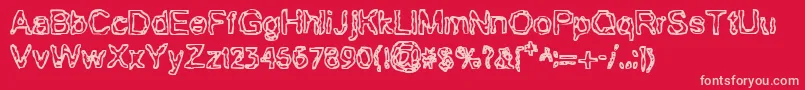 BnGillian Font – Pink Fonts on Red Background