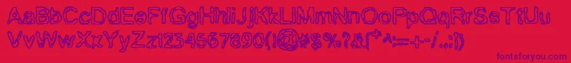 フォントBnGillian – 赤い背景に紫のフォント