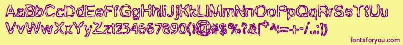 BnGillian Font – Purple Fonts on Yellow Background