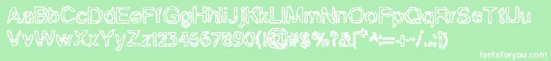 BnGillian-Schriftart – Weiße Schriften auf grünem Hintergrund